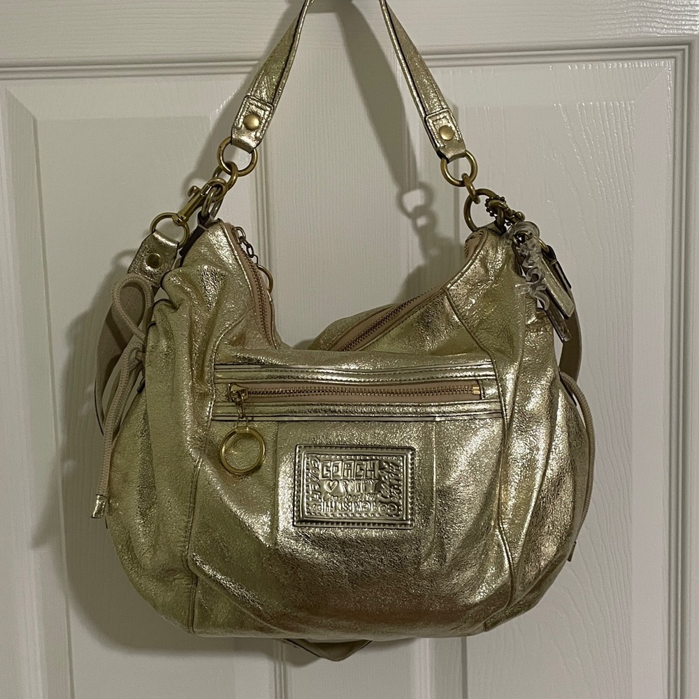 Coach Metallic Gold Shoulder Bag